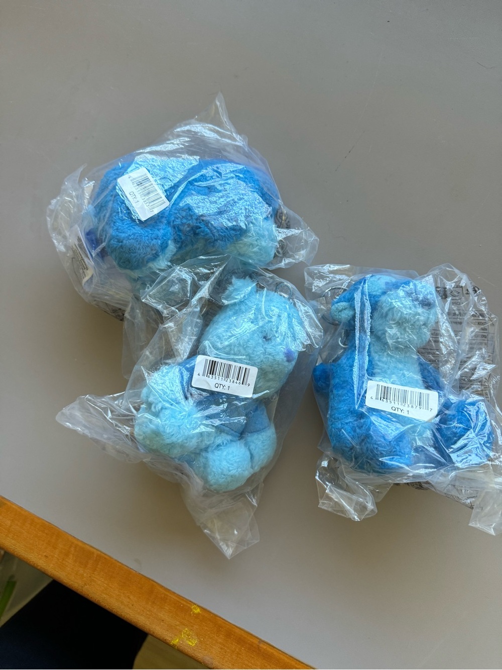 Winnie the Pooh Plush Keychain Bag Charm Blue 5'' Bundle of 3 Pooh Tigger Eeyore